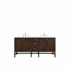 James Martin Vanities Addison 72in Double Vanity, Mid-Century Acacia w/ 3 CM Eternal Jasmine Pearl Quartz Top E444-V72-MCA-3EJP